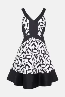 Flash Sale 🎉 Karen Millen Cotton Geo Coloublock Aline Mini 👗 Dress ❤️ -Dresses Sales Store bkk04910 mono xl 3