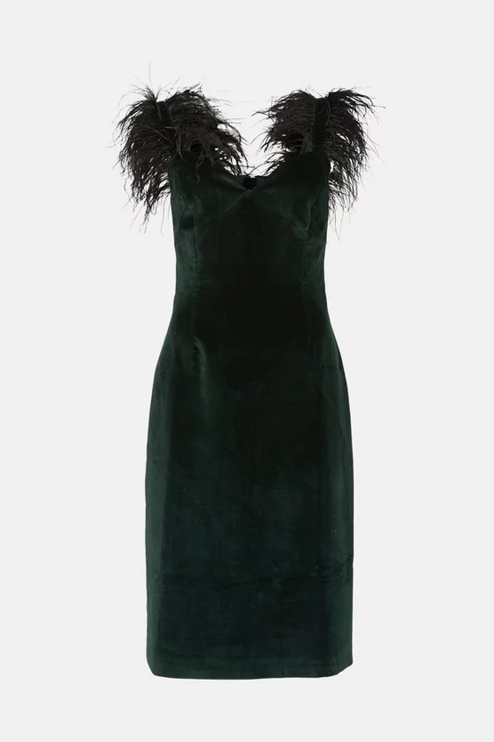 Flash Sale π Karen Millen Velvet Feather Strap Midi π Dress β€οΈ 5 Flash Sale π Karen Millen Velvet Feather Strap Midi π Dress β€οΈ - Image 4
