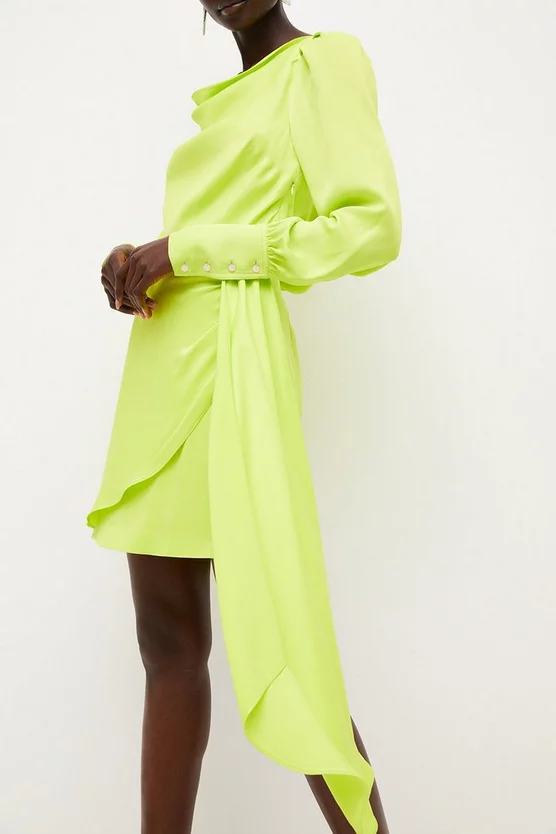 Cheap β Karen Millen Viscose Satin Back Crepe Cowl Back Mini π Dress π 4 Cheap β Karen Millen Viscose Satin Back Crepe Cowl Back Mini π Dress π - Image 2