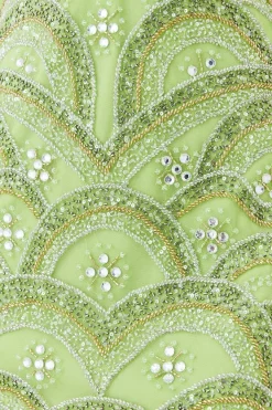 Best Sale 🤩 Karen Millen Embellished Mini 👗 Dress With Scallop Detail 💯 -Dresses Sales Store bkk05537 lime xl 6