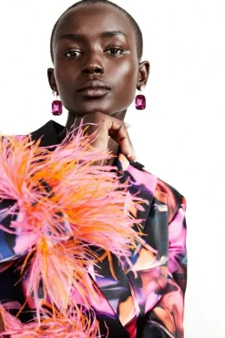 Top 10 💯 Karen Millen Weston Marble Feather Cuff Blazer Mini 👗 Dress 💯 -Dresses Sales Store bkk06106 multi xl 5