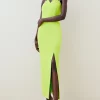 Cheap 🎁 Karen Millen Soft Tailored Cross Chain Detail Midi 👗 Dress ✔️ -Dresses Sales Store bkk06130 lime xl