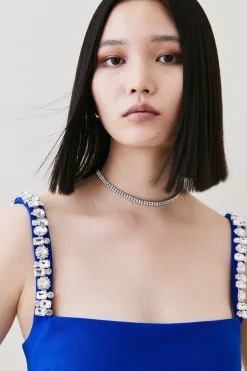 Coupon 👏 Karen Millen Figure Form Crystal Embellished Mini 👗 Dress 😀 -Dresses Sales Store bkk06441 cobalt xl 2