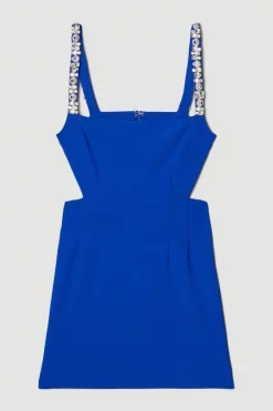 Coupon 👏 Karen Millen Figure Form Crystal Embellished Mini 👗 Dress 😀 -Dresses Sales Store bkk06441 cobalt xl 3