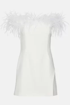 Promo β€οΈ Karen Millen Structured Crepe Feather Bardot Mini π Dress π 9 Promo β€οΈ Karen Millen Structured Crepe Feather Bardot Mini π Dress π -Dresses Sales Store bkk06462 ivory xl 3