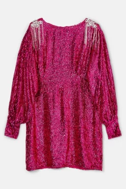 Best deal 🔥 Karen Millen Plus Sequin & Crystal Embellished Woven 👗 Dress ⭐ -Dresses Sales Store bkk06604 hot20pink xl 3