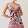 Flash Sale ⭐ Karen Millen Mixed Sequin & Beaded Fringed Mini 👗 Dress 😉 -Dresses Sales Store bkk06694 silver xl