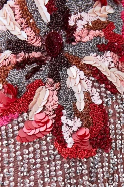 Flash Sale ⭐ Karen Millen Mixed Sequin & Beaded Fringed Mini 👗 Dress 😉 -Dresses Sales Store bkk06694 silver xl 4