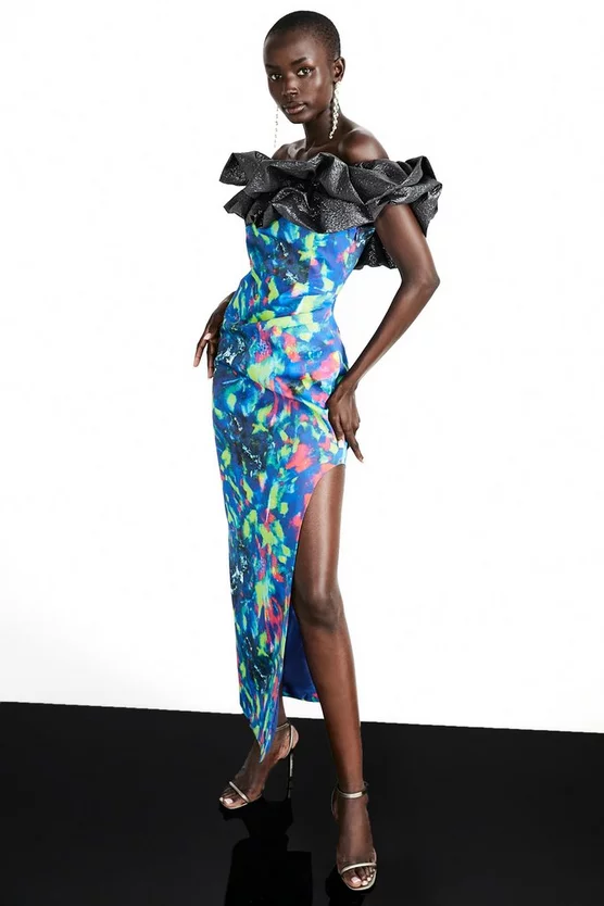 Promo π Karen Millen Weston Kaleidoscope Print Bardot Maxi π Dress π 3 Promo π Karen Millen Weston Kaleidoscope Print Bardot Maxi π Dress π