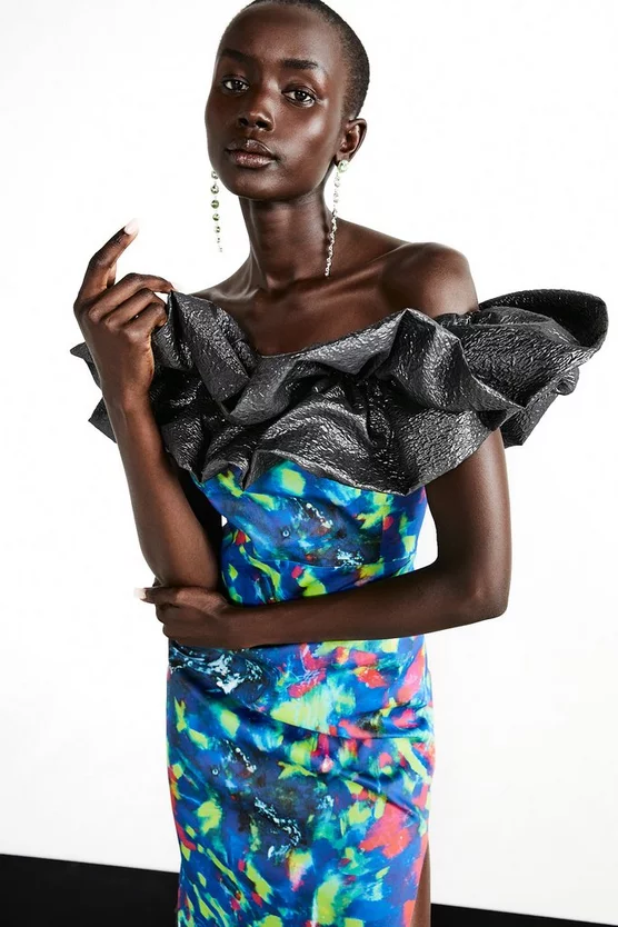 Promo π Karen Millen Weston Kaleidoscope Print Bardot Maxi π Dress π 4 Promo π Karen Millen Weston Kaleidoscope Print Bardot Maxi π Dress π - Image 2