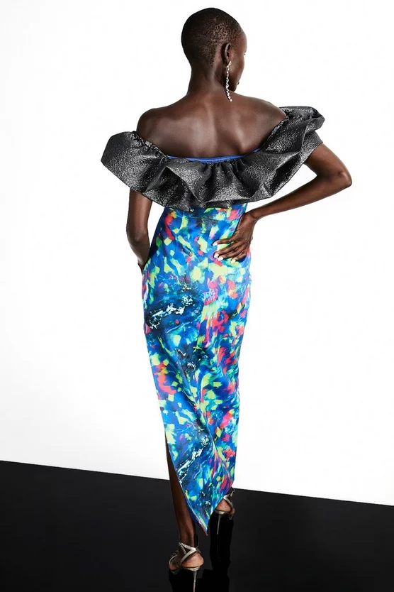 Promo π Karen Millen Weston Kaleidoscope Print Bardot Maxi π Dress π 5 Promo π Karen Millen Weston Kaleidoscope Print Bardot Maxi π Dress π - Image 3