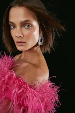 Discount π Karen Millen Compact Stretch Feather Bardot Mini π Dress π 10 Discount π Karen Millen Compact Stretch Feather Bardot Mini π Dress π -Dresses Sales Store bkk06749 pink xl 2