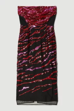 Wholesale 😍 Karen Millen Petite Abstract Sequin Bandeau 👗 Dress 🌟 -Dresses Sales Store bkk06776 pink xl 5