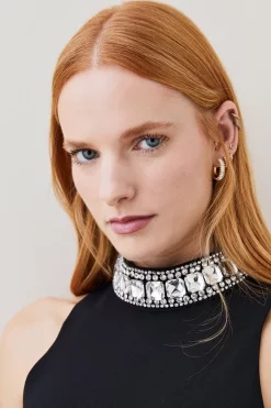 Best Pirce ๐ Karen Millen Tall Crystal Embellished Woven Mini ๐ Dress ๐ 11 Best Pirce ๐ Karen Millen Tall Crystal Embellished Woven Mini ๐ Dress ๐ -Dresses Sales Store bkk06833 black xl 4