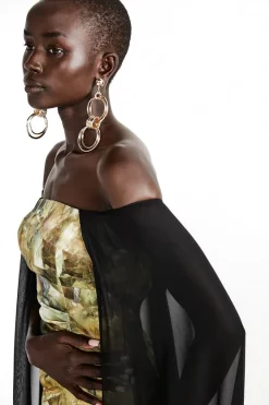 Cheap 😉 Karen Millen Weston Abstract Crystal Print Midi Cape 👗 Dress 🔥 12 Cheap 😉 Karen Millen Weston Abstract Crystal Print Midi Cape 👗 Dress 🔥 -Dresses Sales Store bkk06863 black xl 4