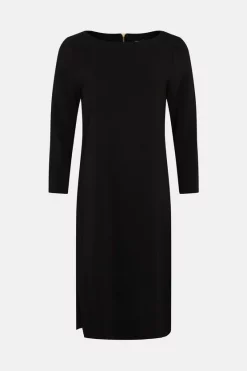 Cheapest 👏 Karen Millen Compact Stretch Viscose Sleeved Clean Midi 👗 Dress ❤️ -Dresses Sales Store bkk06899 black xl 5