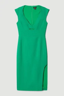 New ❤️ Karen Millen Structured Crepe Pencil Midi 👗 Dress 🤩 -Dresses Sales Store bkk06901 green xl 3