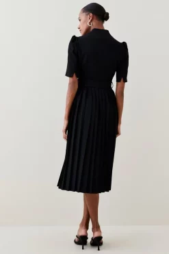 Cheapest 😍 Karen Millen Tall Structured Crepe Belted Forever Midi 👗 Dress ✔️ -Dresses Sales Store bkk06929 black xl 2
