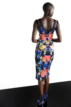 Best deal 😍 Karen Millen Weston Mirrored Marble Print Pencil Midi Drs 🎁 -Dresses Sales Store bkk06990 multi xl 2