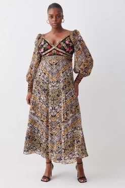 Promo π Karen Millen Plus Size Baroque Embroidered And Bead Midi π Dress β