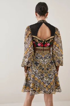 Hot Sale ⌛ Karen Millen Petite Baroque Embroidered & Bead Mini 👗 Dress 👍 -Dresses Sales Store bkk07044 multi xl 2