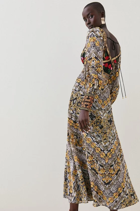 Best Sale π Karen Millen Baroque Embroidered And Bead Woven Midi π Dress π 5 Best Sale π Karen Millen Baroque Embroidered And Bead Woven Midi π Dress π - Image 3