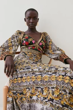 Best Sale π Karen Millen Baroque Embroidered And Bead Woven Midi π Dress π 12 Best Sale π Karen Millen Baroque Embroidered And Bead Woven Midi π Dress π -Dresses Sales Store bkk07047 multi xl 4