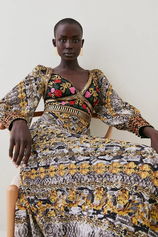 Best Sale π Karen Millen Baroque Embroidered And Bead Woven Midi π Dress π 7 Best Sale π Karen Millen Baroque Embroidered And Bead Woven Midi π Dress π - Image 5