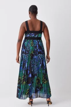 Hot Sale 🎉 Karen Millen Plus Size Top Stitch Pleated Butterfly Woven Midi 👗 Dress 🎁 -Dresses Sales Store bkk07052 green xl 2