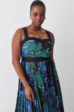 Hot Sale 🎉 Karen Millen Plus Size Top Stitch Pleated Butterfly Woven Midi 👗 Dress 🎁 -Dresses Sales Store bkk07052 green xl 4