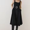 Hot Sale 👏 Karen Millen Structured Crepe Belted Pleat Midi 👗 Dress 🧨 -Dresses Sales Store bkk07133 black xl
