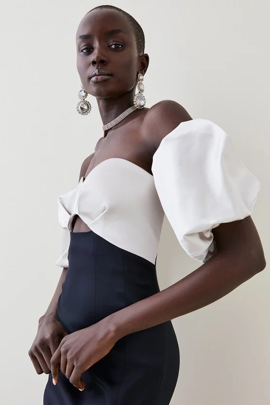 Outlet π Karen Millen Italian Structured Satin Bardot Pencil Midi π Dress π 4 Outlet π Karen Millen Italian Structured Satin Bardot Pencil Midi π Dress π - Image 2