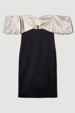 Outlet π Karen Millen Italian Structured Satin Bardot Pencil Midi π Dress π 10 Outlet π Karen Millen Italian Structured Satin Bardot Pencil Midi π Dress π -Dresses Sales Store bkk07150 mono xl 3