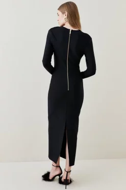 Top 10 ❤️ Karen Millen Bandage Form Fitting Deep V-neck Midaxi 👗 Dress 🛒 -Dresses Sales Store bkk07173 black xl 4