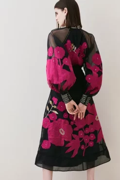 Flash Sale ⭐ Karen Millen Applique Organdie Buttoned Woven Maxi ✨ 13 Flash Sale ⭐ Karen Millen Applique Organdie Buttoned Woven Maxi ✨ -Dresses Sales Store bkk07223 berry xl 4