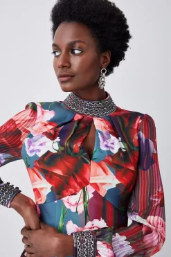 Coupon 𧨠Karen Millen Tall Diamante Trim Floral Woven Mini π Dress π