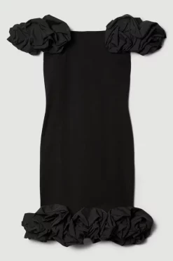 Buy 🛒 Karen Millen Taffeta Detail Ponte Mini 👗 Dress 🔔 -Dresses Sales Store bkk07357 black xl 3