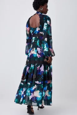 Cheapest 🥰 Karen Millen Tall Neon Floral Lace & Embroidery Maxi 👗 Dress 🤩 -Dresses Sales Store bkk07376 floral xl 2