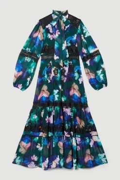 Cheapest 🥰 Karen Millen Tall Neon Floral Lace & Embroidery Maxi 👗 Dress 🤩 -Dresses Sales Store bkk07376 floral xl 3
