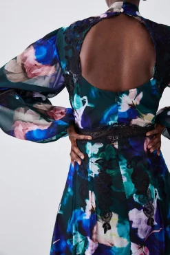 Cheapest 🥰 Karen Millen Tall Neon Floral Lace & Embroidery Maxi 👗 Dress 🤩 -Dresses Sales Store bkk07376 floral xl 4