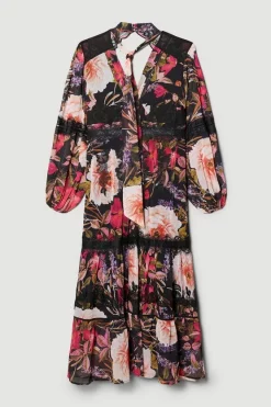 Cheap 👍 Karen Millen Plus Size Floral Mix Lace & Embroidery Maxi 👗 Dress 💯 -Dresses Sales Store bkk07377 floral xl 3