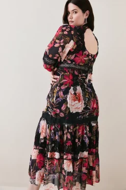 Cheap 👍 Karen Millen Plus Size Floral Mix Lace & Embroidery Maxi 👗 Dress 💯 -Dresses Sales Store bkk07377 floral xl 4
