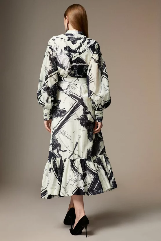 Buy π Karen Millen British Museum Silk Cotton Star Mapped Woven Maxi π Dress π 7 Buy π Karen Millen British Museum Silk Cotton Star Mapped Woven Maxi π Dress π - Image 5