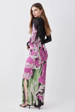 Outlet 👍 Karen Millen Optical Jacquard Knitted Maxi Column 👗 Dress 🔥 -Dresses Sales Store bkk07507 multi xl 2