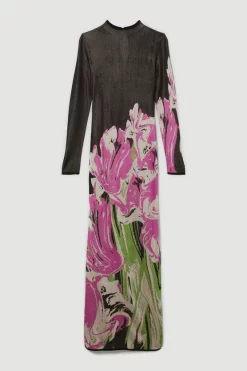 Outlet 👍 Karen Millen Optical Jacquard Knitted Maxi Column 👗 Dress 🔥 -Dresses Sales Store bkk07507 multi xl 3