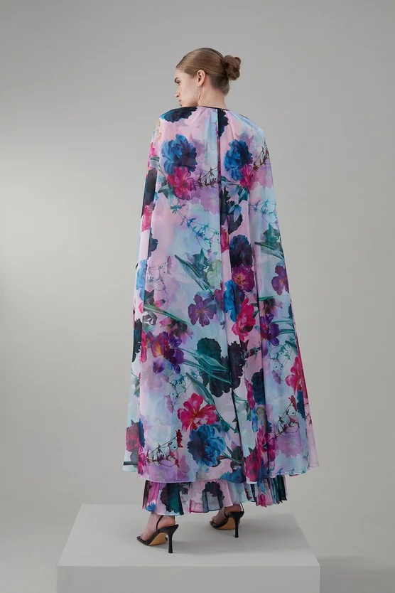 Top 10 β Karen Millen Floral Pleat Corset Cape Woven Maxi π Dress π 9 Top 10 β Karen Millen Floral Pleat Corset Cape Woven Maxi π Dress π - Image 7