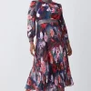 Coupon 🌟 Karen Millen Plus Size Diamante Trim Floral Woven Maxi 👗 Dress 😍 -Dresses Sales Store bkk07608 floral xl