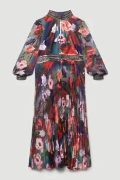 Coupon 🌟 Karen Millen Plus Size Diamante Trim Floral Woven Maxi 👗 Dress 😍 -Dresses Sales Store bkk07608 floral xl 3