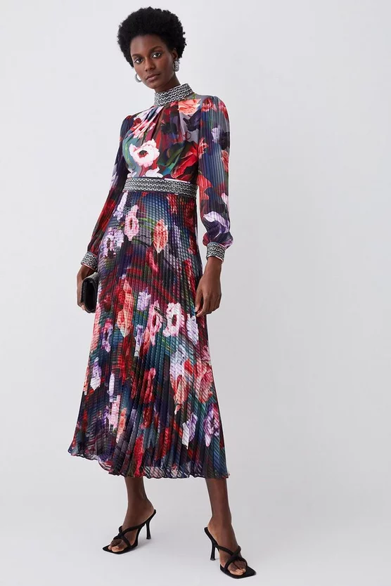 Best Sale π Karen Millen Diamante Trim Floral Woven Maxi π Dress π₯ 3 Best Sale π Karen Millen Diamante Trim Floral Woven Maxi π Dress π₯