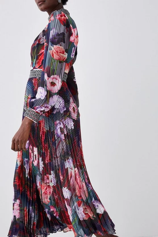 Best Sale π Karen Millen Diamante Trim Floral Woven Maxi π Dress π₯ 4 Best Sale π Karen Millen Diamante Trim Floral Woven Maxi π Dress π₯ - Image 2